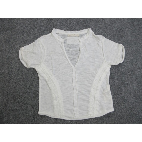 We The Free Tops - Free People Shirt Womens Small White Short Sleeve Lightweight Sheer Boho Top